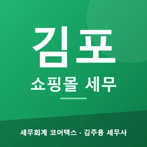 김포 쇼핑몰 세무 - 세무회계 코어택스 김주용 세무사