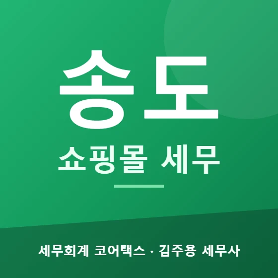 송도 쇼핑몰 세무 - 세무회계 코어택스 김주용 세무사