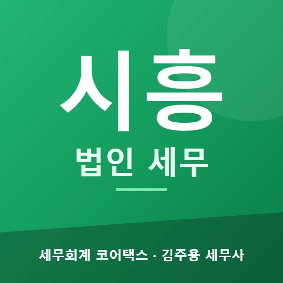 시흥 법인 세무 - 세무회계 코어택스 김주용 세무사